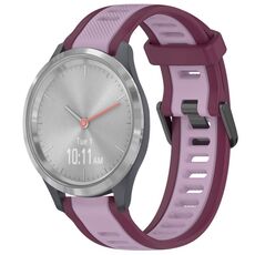 Per cinturino in silicone testurizzato bicolore Garmin Vivomove 3S 18mm (viola)