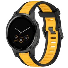 Per cinturino in silicone strutturato bicolore Garmin Vivoactive 4S 18mm (giallo + nero)