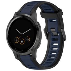 Per cinturino in silicone testurizzato bicolore Garmin Vivoactive 4S 18mm (blu notte + nero)