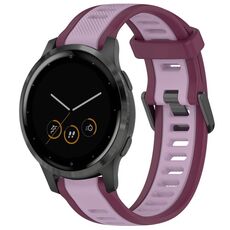 Per cinturino in silicone testurizzato bicolore Garmin Vivoactive 4S 18mm (viola)