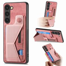 Per Samsung Galaxy S23+ 5G II Custodia per telefono con slot per schede con supporto scorrevole a forma di K (rosa)