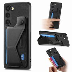 Per Samsung Galaxy S23+ 5G II Custodia per telefono con slot per schede con supporto scorrevole a forma di K (nero)