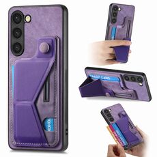 Per Samsung Galaxy S23+ 5G II Custodia per telefono con slot per scheda con supporto scorrevole a forma di K (viola)