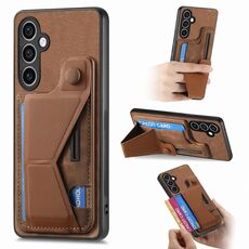 Per Samsung Galaxy S23 FE 5G II Custodia per telefono con slot per schede a forma di K (marrone)