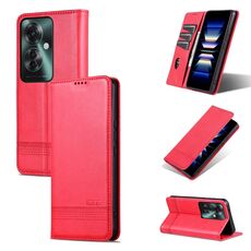 Per OPPO Reno11 F AZNS custodia magnetica in pelle di vitello con vibrazione (rossa)