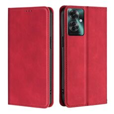 Per OPPO Reno11 F 5G Custodia per telefono in pelle magnetica Skin Feel (rossa)