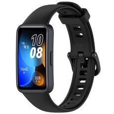 Per Huawei Band 8/9/9 NFC cinturino in silicone con fibbia colorata tinta unita (nero)