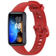Per Huawei Band 8/9/9 NFC cinturino in silicone con fibbia colorata tinta unita (rosso)