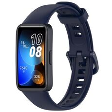 Per Huawei Band 8/9/9 NFC cinturino in silicone con fibbia colorata tinta unita (blu inchiostro)