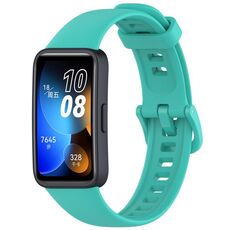 Per Huawei Band 8/9/9 NFC cinturino in silicone con fibbia colorata tinta unita (verde acqua)