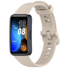 Per Huawei Band 8/9/9 Cinturino in silicone con fibbia colorata tinta unita NFC (bianco avorio)