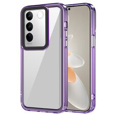 Per vivo V27/V27 Pro Custodia per telefono antiurto in acrilico trasparente + TPU (viola trasparente)