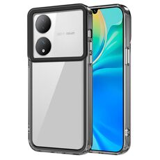 Per vivo Y100/T2 5G India Custodia per telefono antiurto in acrilico trasparente + TPU (nero trasparente)