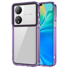 Per vivo Y100/T2 5G India Custodia per telefono antiurto in acrilico trasparente + TPU (viola trasparente)