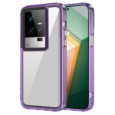 Per vivo iQOO 11 Custodia per telefono antiurto in acrilico trasparente + TPU (viola trasparente)