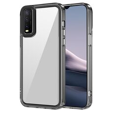 Per vivo Y20/Y20i/Y20s/Y12s 2021/Y20a Custodia per telefono antiurto in acrilico trasparente + TPU (nero trasparente)