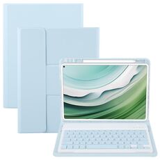 Per Huawei MatePad Pro 11 2024/2022 Custodia in pelle con supporto girevole per tastiera Bluetooth retroilluminata con pulsanti quadrati (blu cielo)
