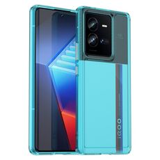 Custodia per telefono TPU serie Candy per vivo iQOO 10 Pro (blu trasparente)