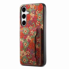 Custodia per telefono con supporto per slot per scheda Samsung Galaxy S24 5G (rosso estate)