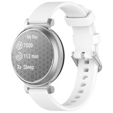 Per cinturino per orologio in silicone con fibbia argento Garmin Lily 2 da 14 mm (bianco)