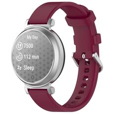 Per Garmin Lily 2 14mm cinturino in silicone con fibbia argento (vino rosso)