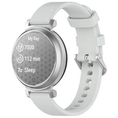 Per cinturino per orologio in silicone con fibbia argento Garmin Lily 2 da 14 mm (grigio chiaro)