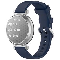 Per cinturino per orologio in silicone con fibbia argento Garmin Lily 2 da 14 mm (blu notte)