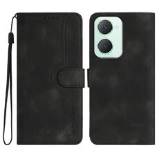 Per vivo Y03 4G Global Heart Pattern Skin Feel Custodia in pelle per cellulare (nera)
