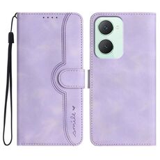Per vivo Y03 4G Global Heart Pattern Skin Feel Custodia in pelle per cellulare (viola)