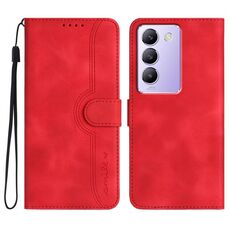 Per vivo Y100 5G IDN/Y200e 5G Global Heart Pattern Skin Feel Custodia in pelle per telefono(Rosso)