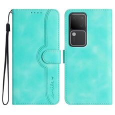 Per vivo V30 5G Global/V30 Pro 5G Global Heart Pattern Skin Feel Custodia in pelle per telefono (azzurro)