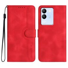 Per vivo V30 Lite 5G Global Heart Pattern Skin Feel Custodia in pelle per cellulare (rossa)