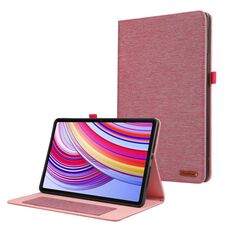 Custodia per tablet in pelle e tessuto per Xiaomi Redmi Pad Pro 12.1 (rosa rossa)