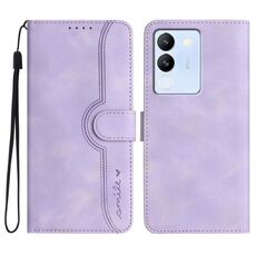 Custodia in pelle per vivo V29e 5G Global/Y200 5G Global Heart Pattern Skin Feel (viola)