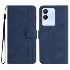 Per vivo V29e 5G Global/Y200 5G Global Heart Pattern Skin Feel Custodia in pelle per telefono (Royal Blue)