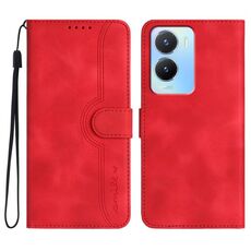 Per vivo Y56 5G Global/Y16 4G Global Heart Pattern Skin Feel Custodia in pelle per telefono (Rosso)