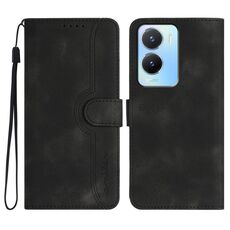 Per vivo Y56 5G Global/Y16 4G Global Heart Pattern Skin Feel Custodia in pelle per cellulare (nera)