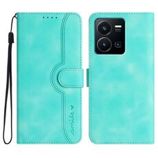 Per vivo Y35 4G Global/Y22s 4G Global Heart Pattern Skin Feel Custodia in pelle per telefono (azzurro)