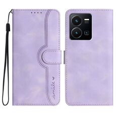 Per vivo Y35 4G Global/Y22s 4G Global Heart Pattern Skin Feel Custodia in pelle per cellulare (viola)