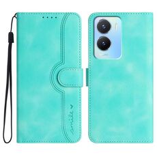 Per vivo Y02s 4G Global Heart Pattern Skin Feel Custodia in pelle per telefono (azzurro)