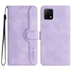 Custodia in pelle per vivo Y52s 5G/iQOO U3/Y31s 5G con motivo a cuore Skin Feel (viola)