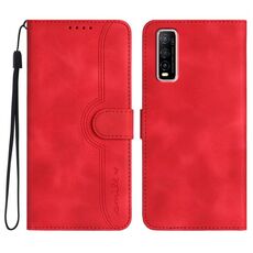 Custodia in pelle per vivo Y70s con motivo a cuore Skin Feel (rossa)