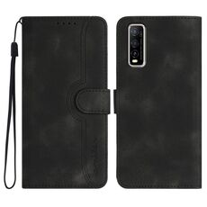 Custodia in pelle per vivo Y70s con motivo a cuore Skin Feel (nera)