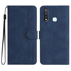 Custodia per cellulare in pelle con motivo a cuore per vivo Y19/U3/Y5s/Z5i/U20 (blu reale)