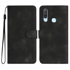 Custodia per cellulare in pelle con motivo a cuore per vivo Y17/Y15/Y12/Y11 (nera)