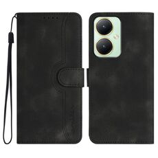 Per vivo Y27 4G Global Heart Pattern Skin Feel Custodia in pelle per cellulare (nera)