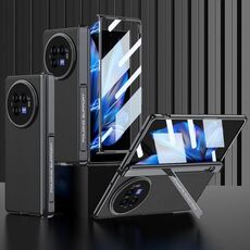 Custodia per telefono antiurto in pelle con cerniera magnetica integrata per vivo X Fold3 GKK (nera)