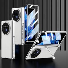Custodia per telefono antiurto in pelle con cerniera magnetica integrata per vivo X Fold3 GKK (argento)