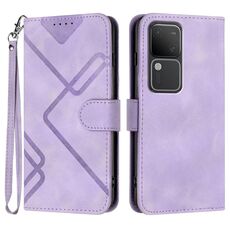 Per vivo V30 5G Global/V30 Pro 5G Global Line Pattern Skin Feel Custodia in pelle per telefono (viola chiaro)
