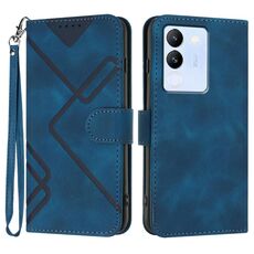 Custodia in pelle per vivo V30 Lite 5G Global Line Pattern Skin Feel (blu reale)